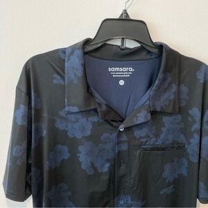 Samsara Women’s Casual Cycling Dark Floral Button Down Shirt